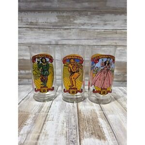 The Wizard of Oz 50th Anniversary Collector Glasses Set of 3 Coca Cola‎ 1989